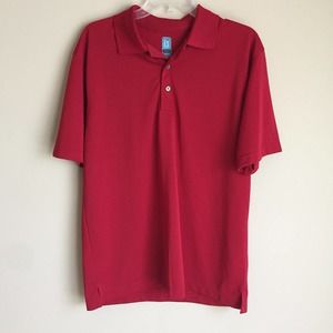 PGA Tour Golf Polo Short Sleeve Shirt Red Sz M